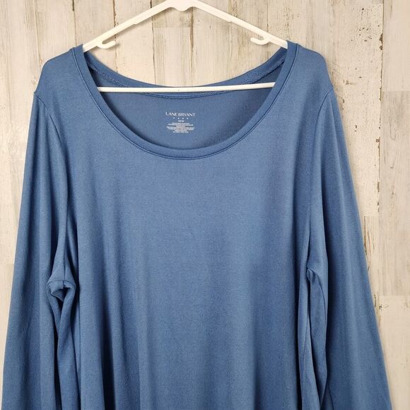 Lane Bryant Knit Long Sleeve Tunic Top Blue Size 14/16 - Picture 4 of 9